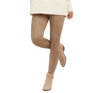 Spanx faux suede leggings - sz L - NWT - camel color